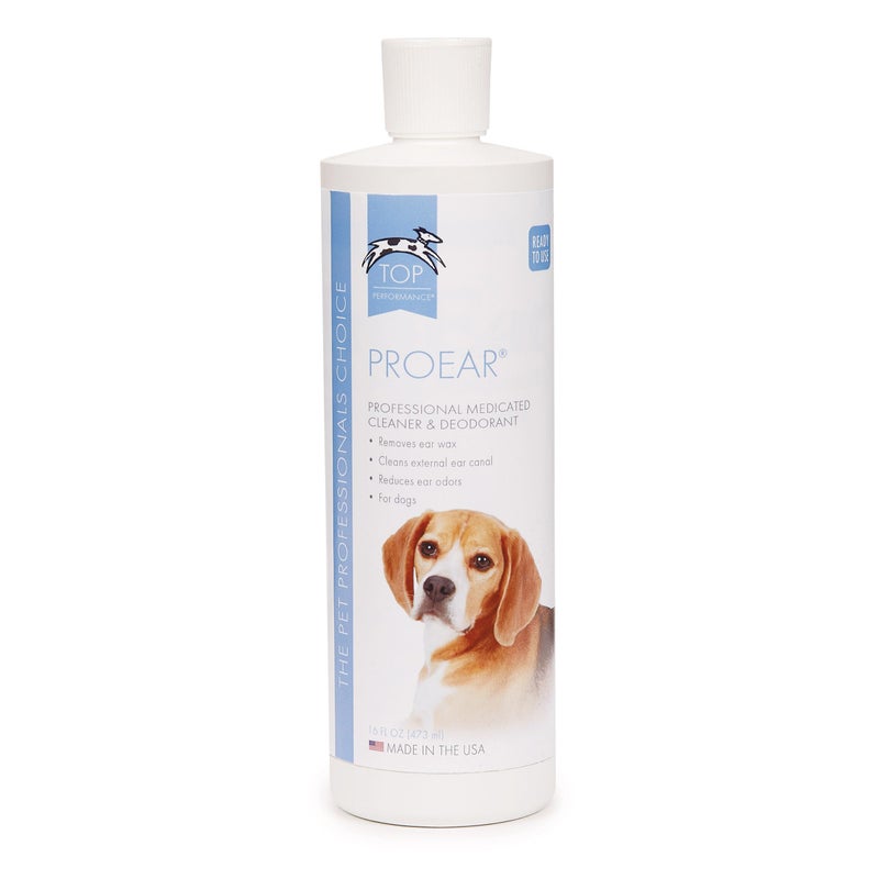 Top Performance ProEar Professional Medicated Ear Cleaners â€” Versatile and Effective Solution for Cleaning Dog and Cat Ears, 16 oz. - Image 1